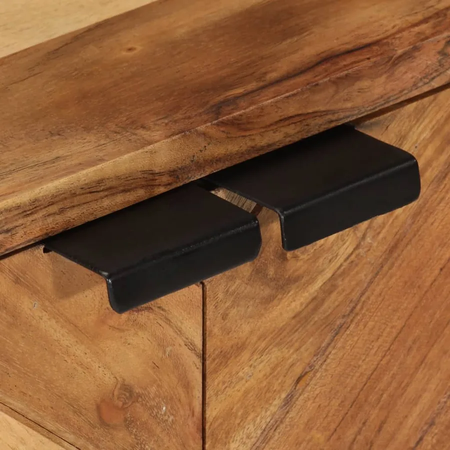 Armoire de salle de bain bois massif d'acacia et fer - 6