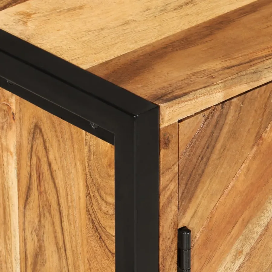 Armoire de salle de bain bois massif d'acacia et fer - 8