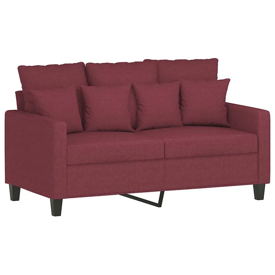 Canapé à 2 places Rouge bordeaux 120 cm Tissu - 2