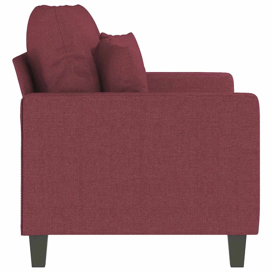Canapé à 2 places Rouge bordeaux 120 cm Tissu - 5
