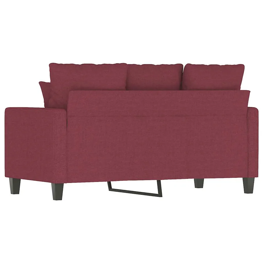 Canapé à 2 places Rouge bordeaux 120 cm Tissu - 6