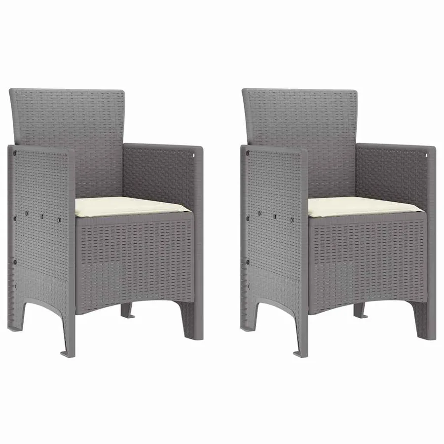 Chaise de jardin 2 pcs Gris clair 53 x 49 x 85 cm Polypropylène - 2