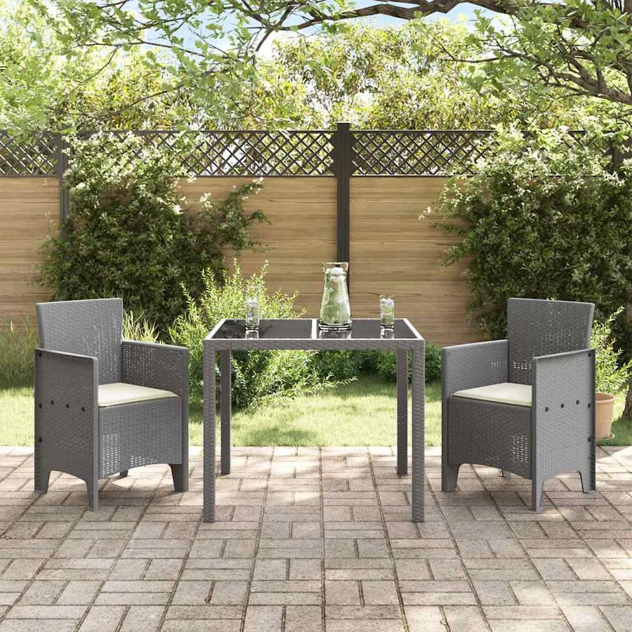 Chaise de jardin 2 pcs Gris clair 53 x 49 x 85 cm Polypropylène - 3