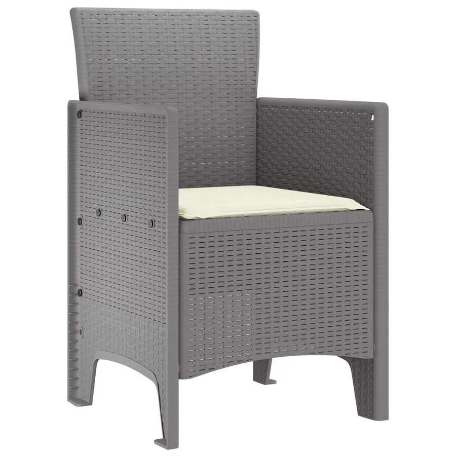 Chaise de jardin 2 pcs Gris clair 53 x 49 x 85 cm Polypropylène - 4