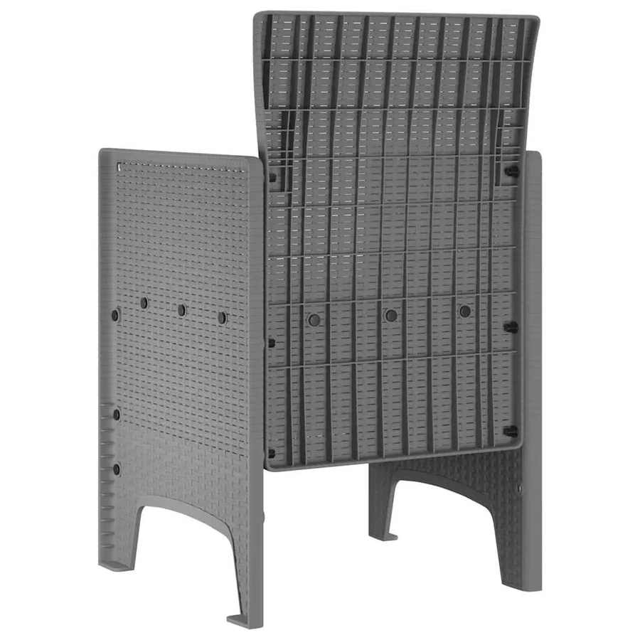 Chaise de jardin 2 pcs Gris clair 53 x 49 x 85 cm Polypropylène - 5