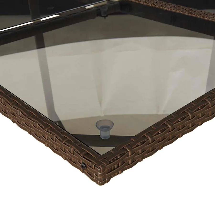 Ensemble à manger de jardin et coussins 9 pcs marron poly rotin - 6