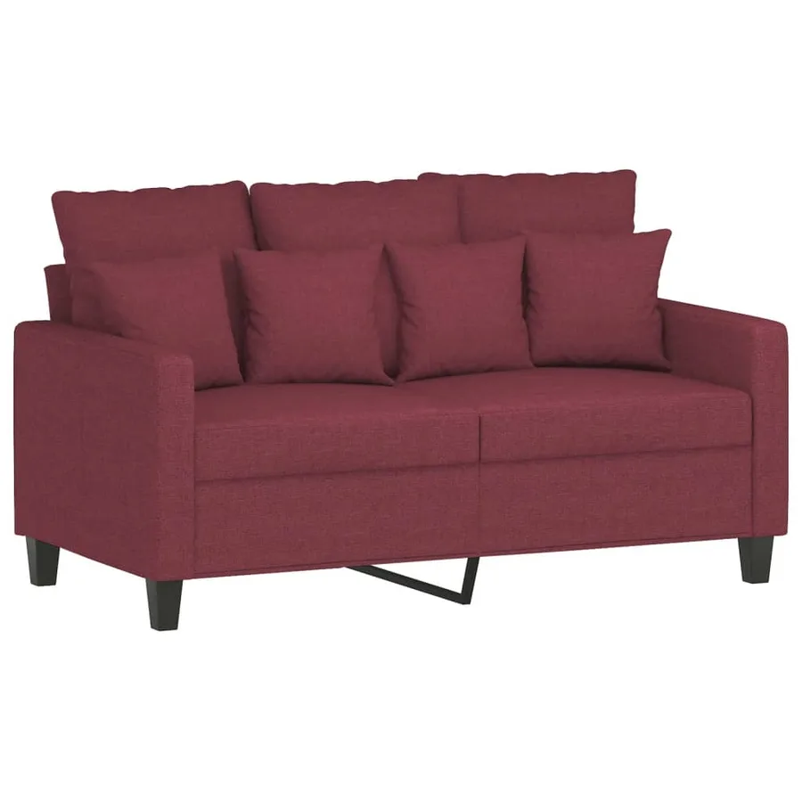 Ensemble de canapés 3 pcs avec coussins Rouge bordeaux Tissu - 3