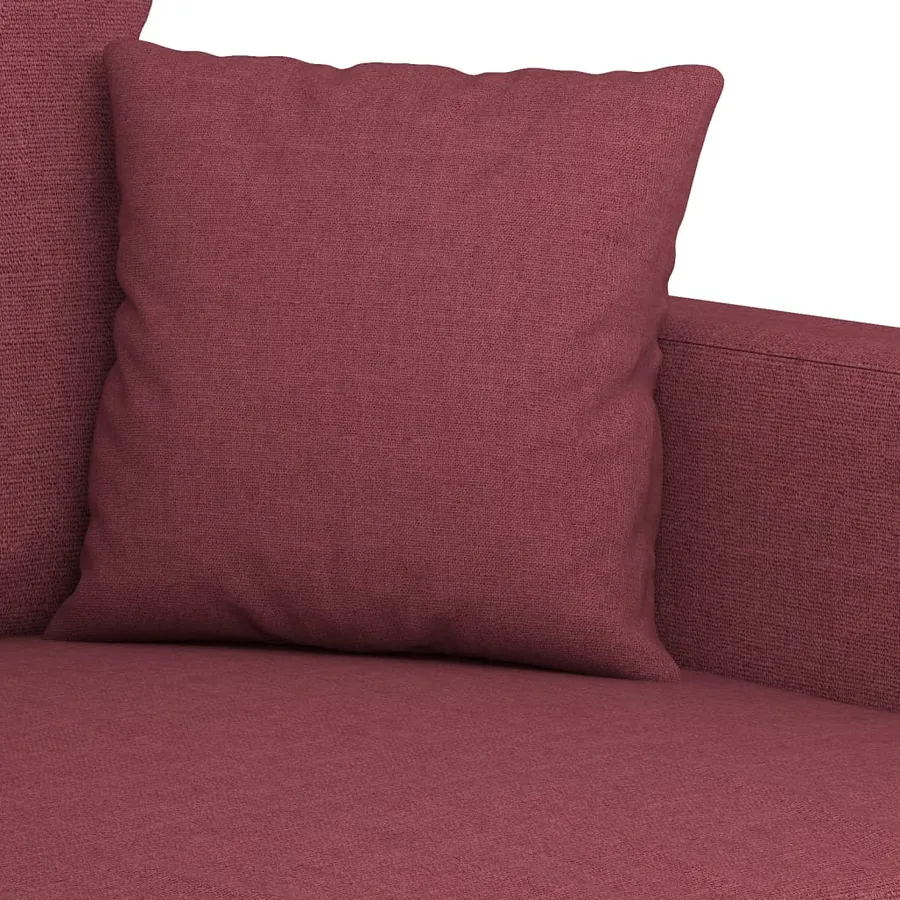 Ensemble de canapés 3 pcs avec coussins Rouge bordeaux Tissu - 6