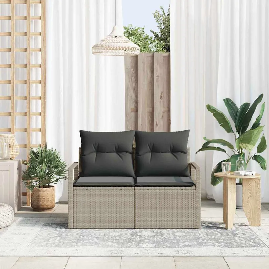Canapé de jardin avec coussin 120 x 62 x 69 cm polyrotin - 3