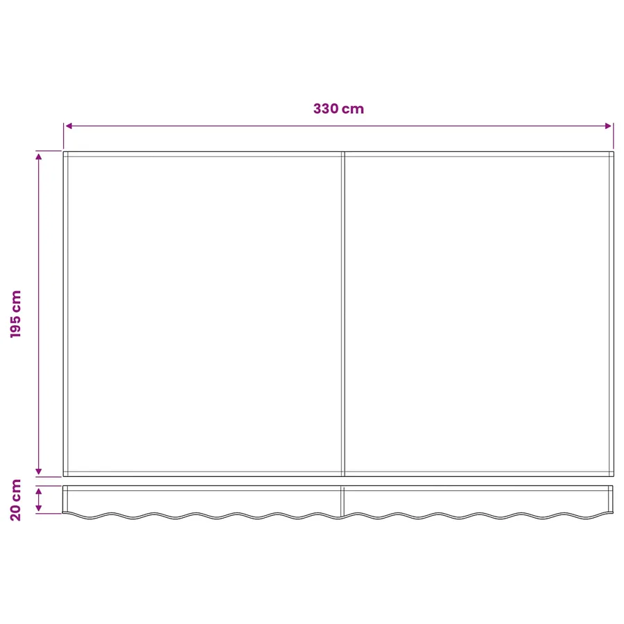 Toile de rechange pour auvent Bleu et Blanc 3,5 x 2 m Polyester - 9