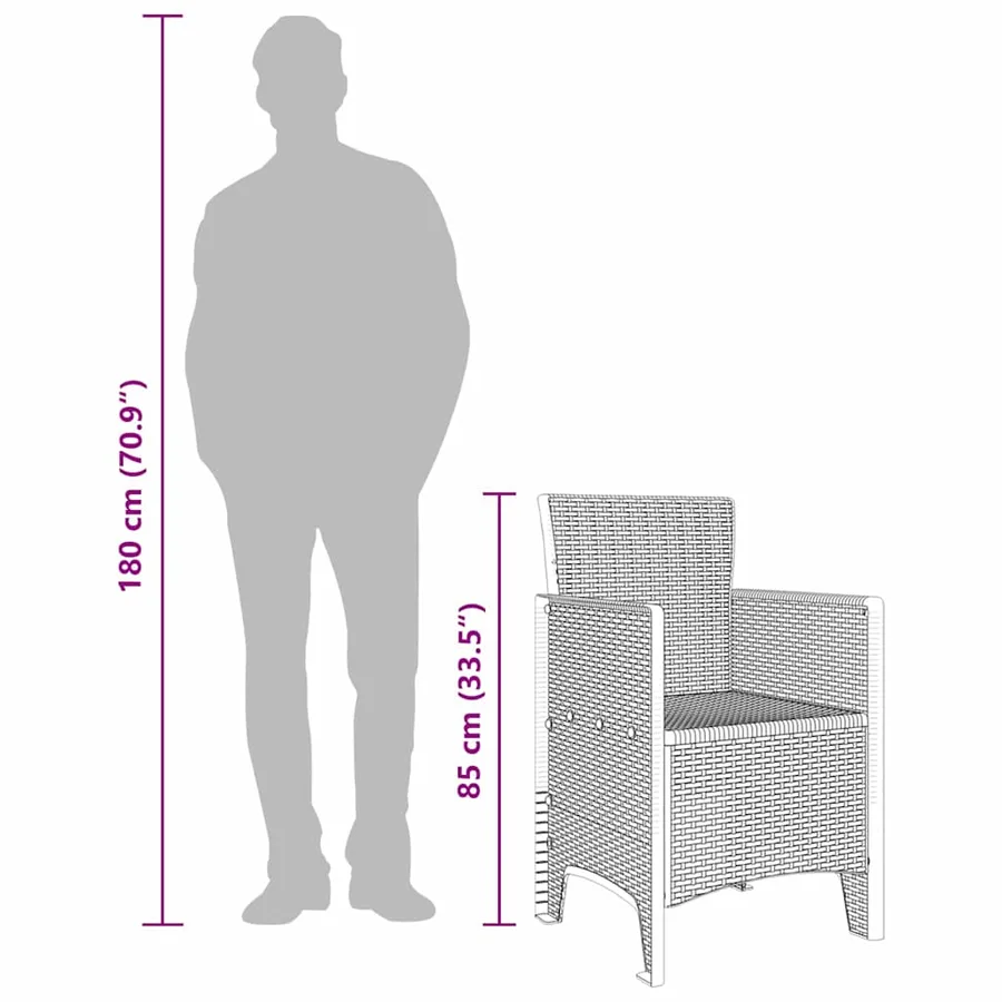 Chaise de jardin 4 pcs Blanc 53 x 49 x 85 cm Polypropylène - 11