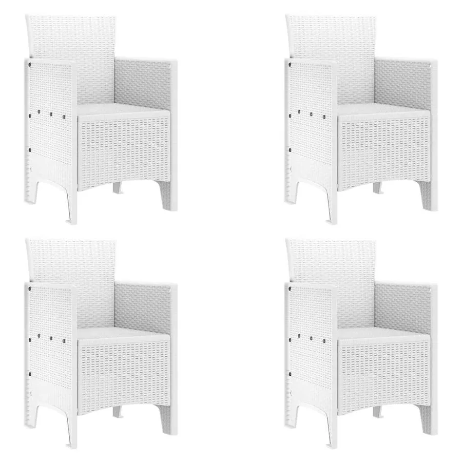 Chaise de jardin 4 pcs Blanc 53 x 49 x 85 cm Polypropylène - 2