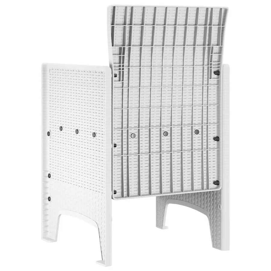 Chaise de jardin 4 pcs Blanc 53 x 49 x 85 cm Polypropylène - 5