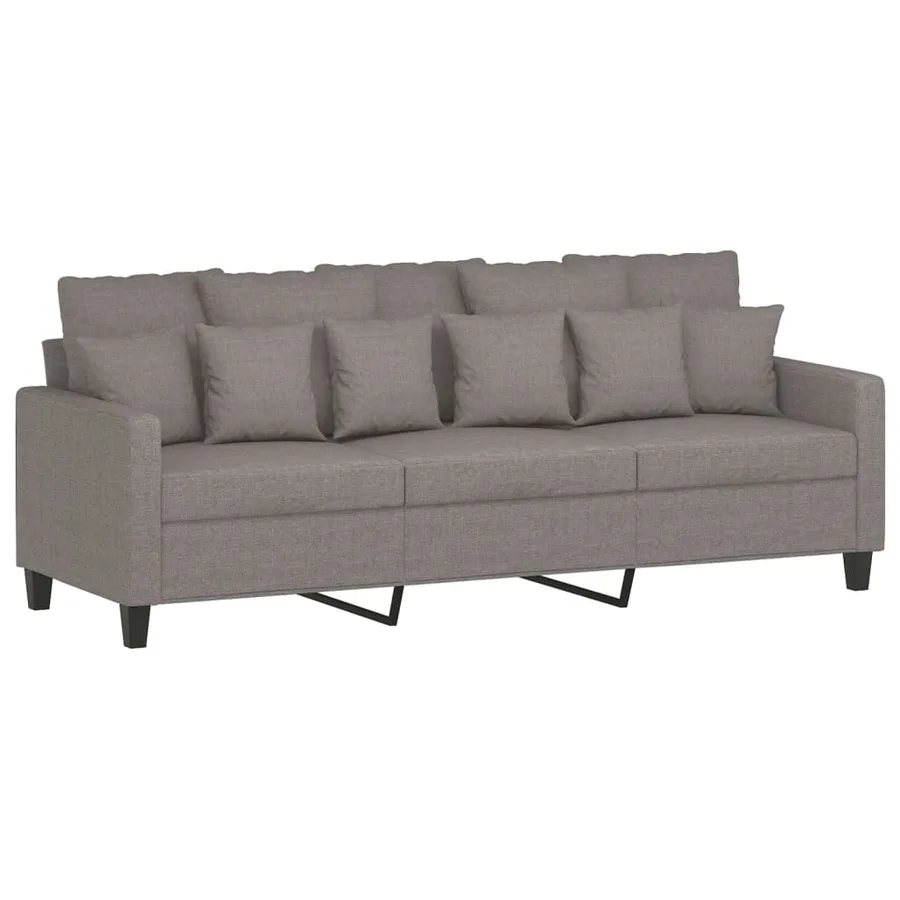 Ensemble de canapés 2 pcs avec coussins Taupe Tissu - 4
