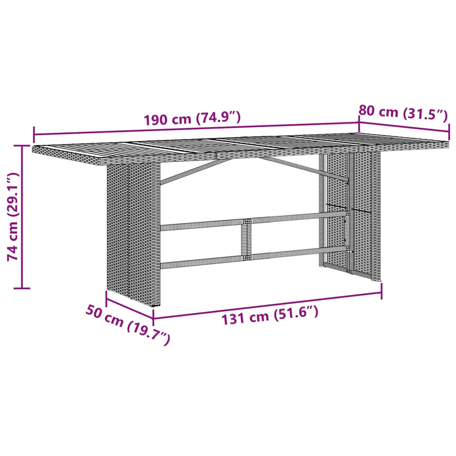 Ensemble de salle à manger pour jardin 9 pcs Noir polyrotin - 14