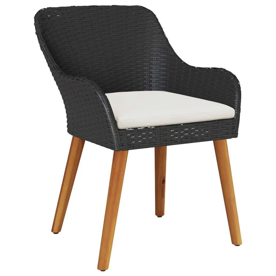 Ensemble de salle à manger pour jardin 9 pcs Noir polyrotin - 6