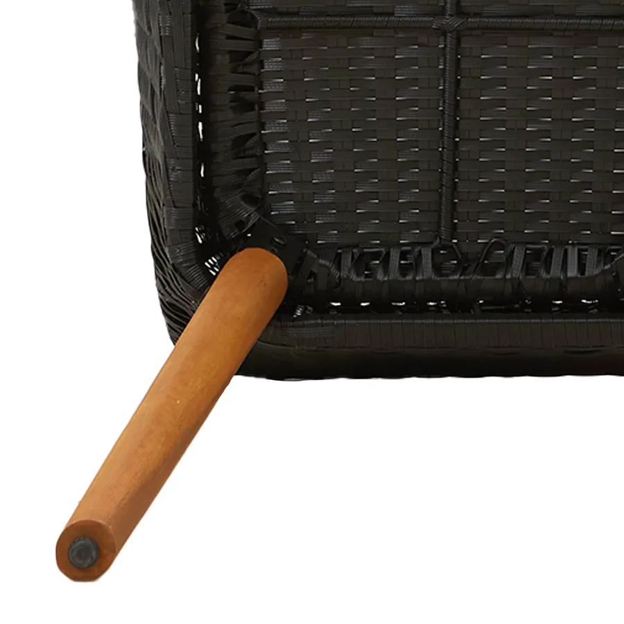Ensemble de salle à manger pour jardin 9 pcs Noir polyrotin - 9