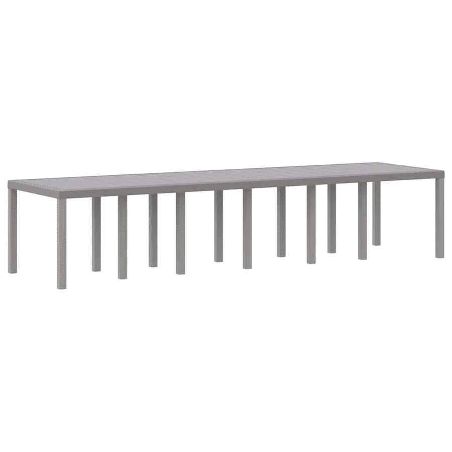 Table de Jardin Gris clair 350 x 100 x 74 cm polyrotin - 6