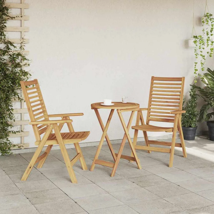 Chaise 2 pcs Marron 64,5 x 52 x 108 cm Bois de teck massif - 3