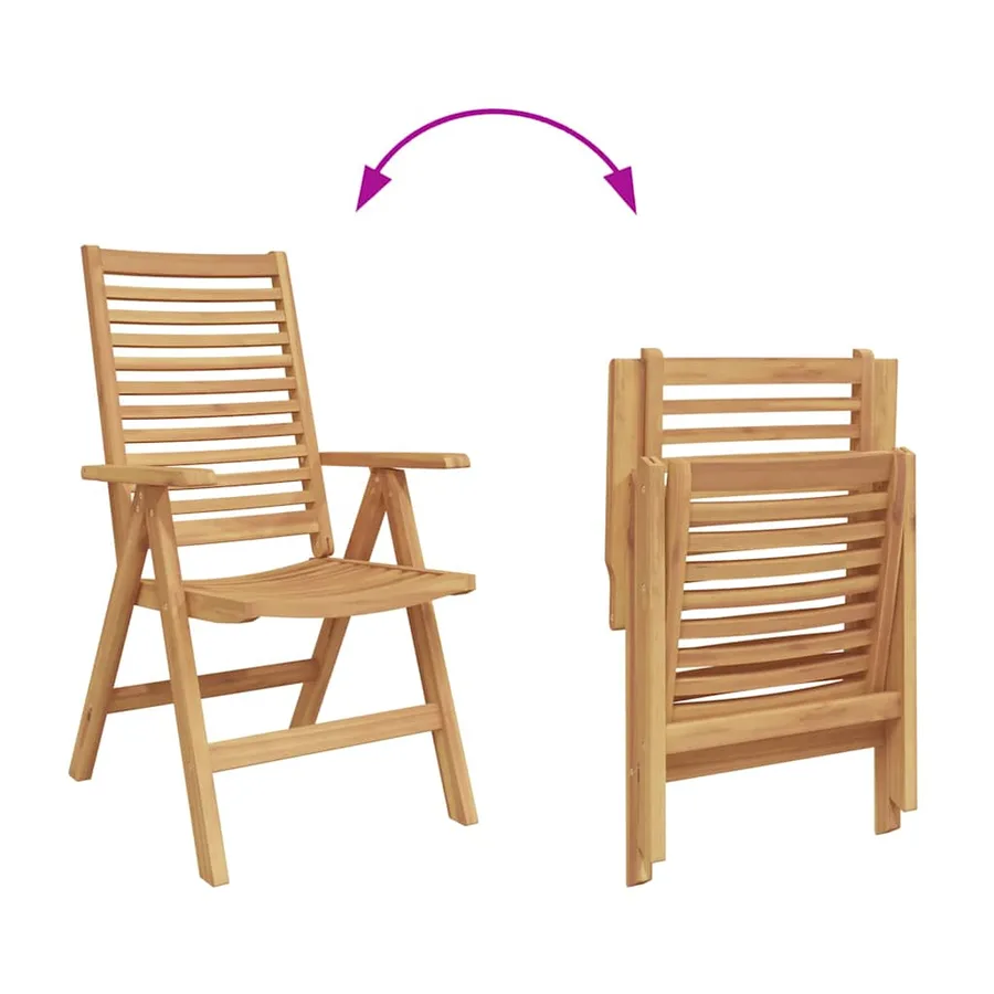 Chaise 2 pcs Marron 64,5 x 52 x 108 cm Bois de teck massif - 8