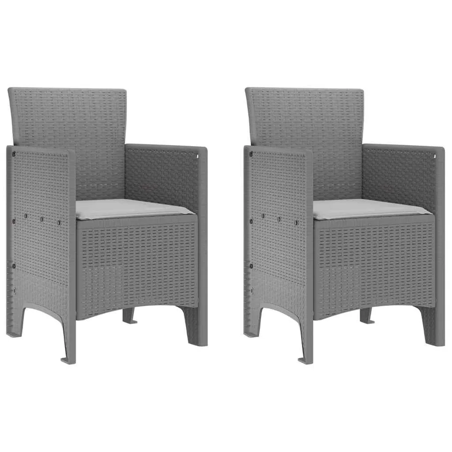 Chaise de jardin 2 pcs Gris clair 53 x 49 x 85 cm Polypropylène - 2