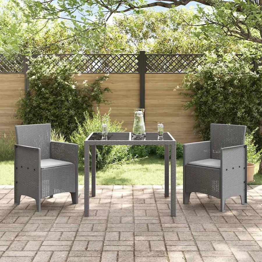 Chaise de jardin 2 pcs Gris clair 53 x 49 x 85 cm Polypropylène - 3