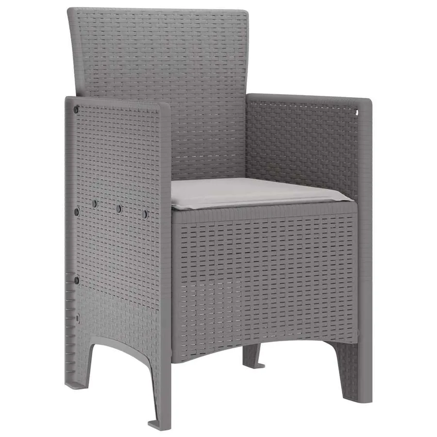 Chaise de jardin 2 pcs Gris clair 53 x 49 x 85 cm Polypropylène - 4