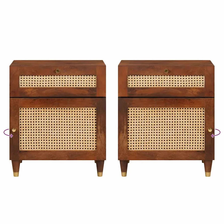 Tables de chevet 50 x 33 x 60 cm Bois de mangue massif - 10