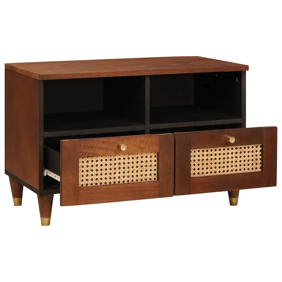 Meuble TV Marron 70 x 33,5 x 46 cm Bois de mangue massif - 2