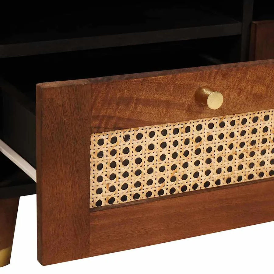 Meuble TV Marron 70 x 33,5 x 46 cm Bois de mangue massif - 7