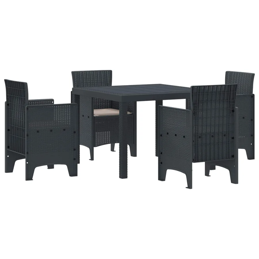 Ensemble de salle à manger pour jardin 5 pcs Anthracite - 2