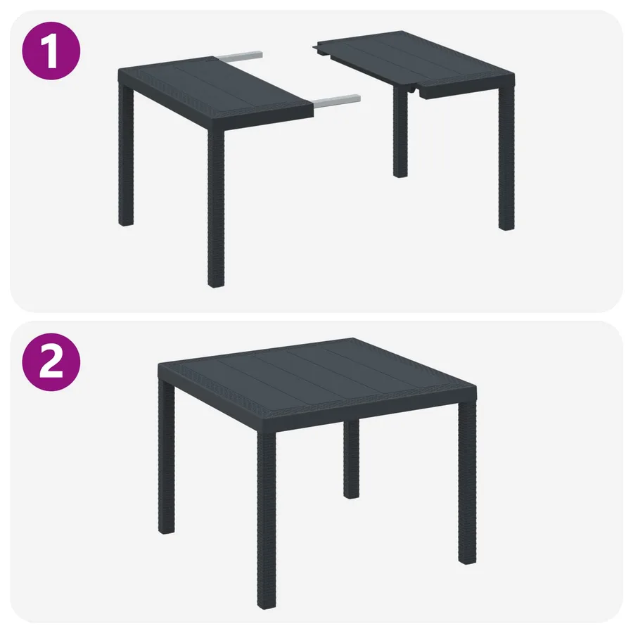 Ensemble de salle à manger pour jardin 5 pcs Anthracite - 9