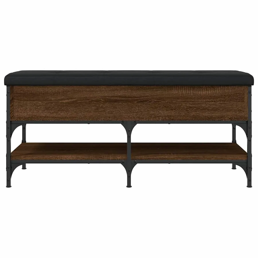 Banc à chaussures chêne marron 102x42x45 cm bois d'ingénierie - 7