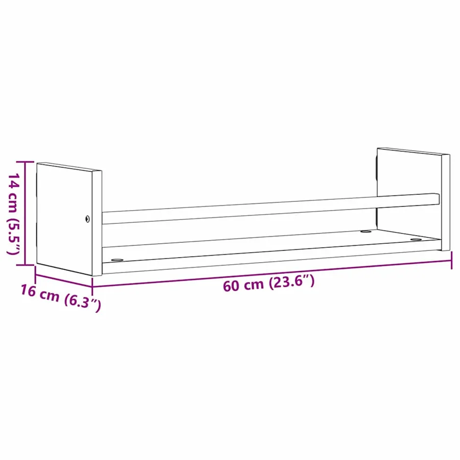 Étagère Murale Montage mural 2 pcs Chêne artisanal - 10