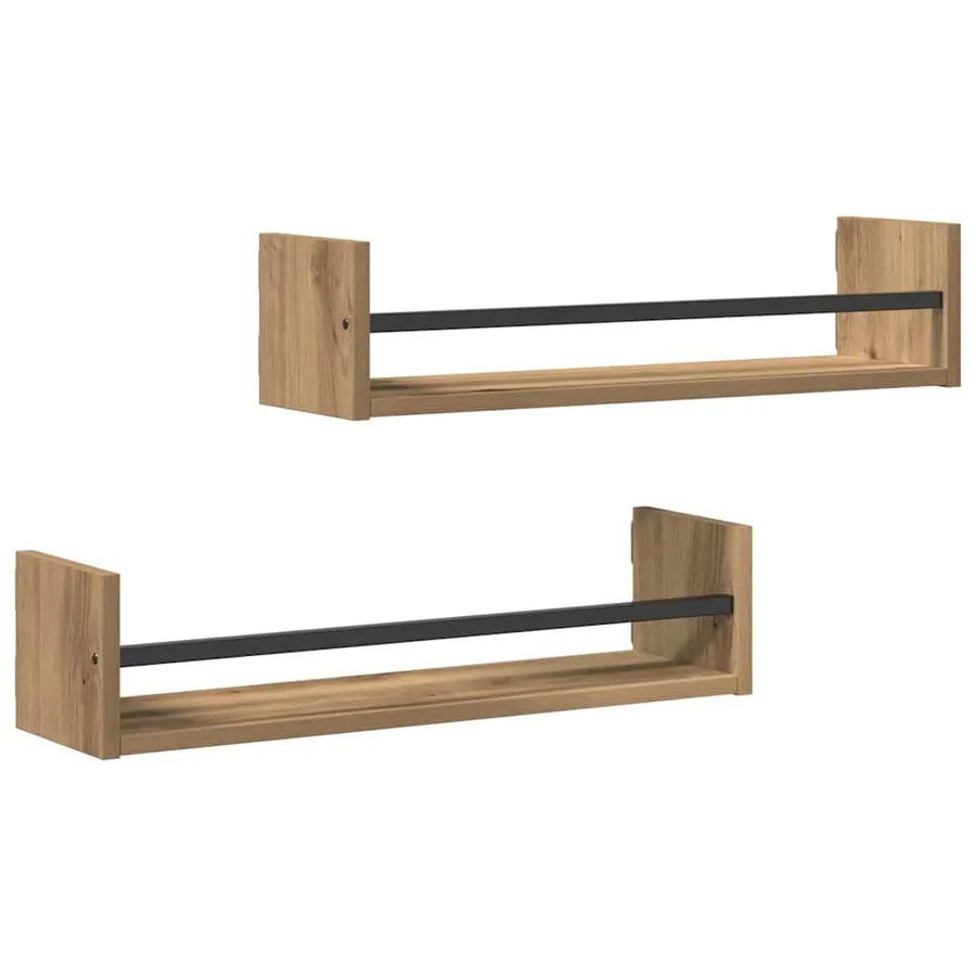 Étagère Murale Montage mural 2 pcs Chêne artisanal - 2