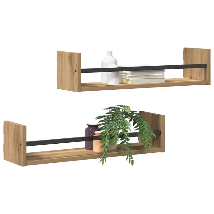 Étagère Murale Montage mural 2 pcs Chêne artisanal - 3