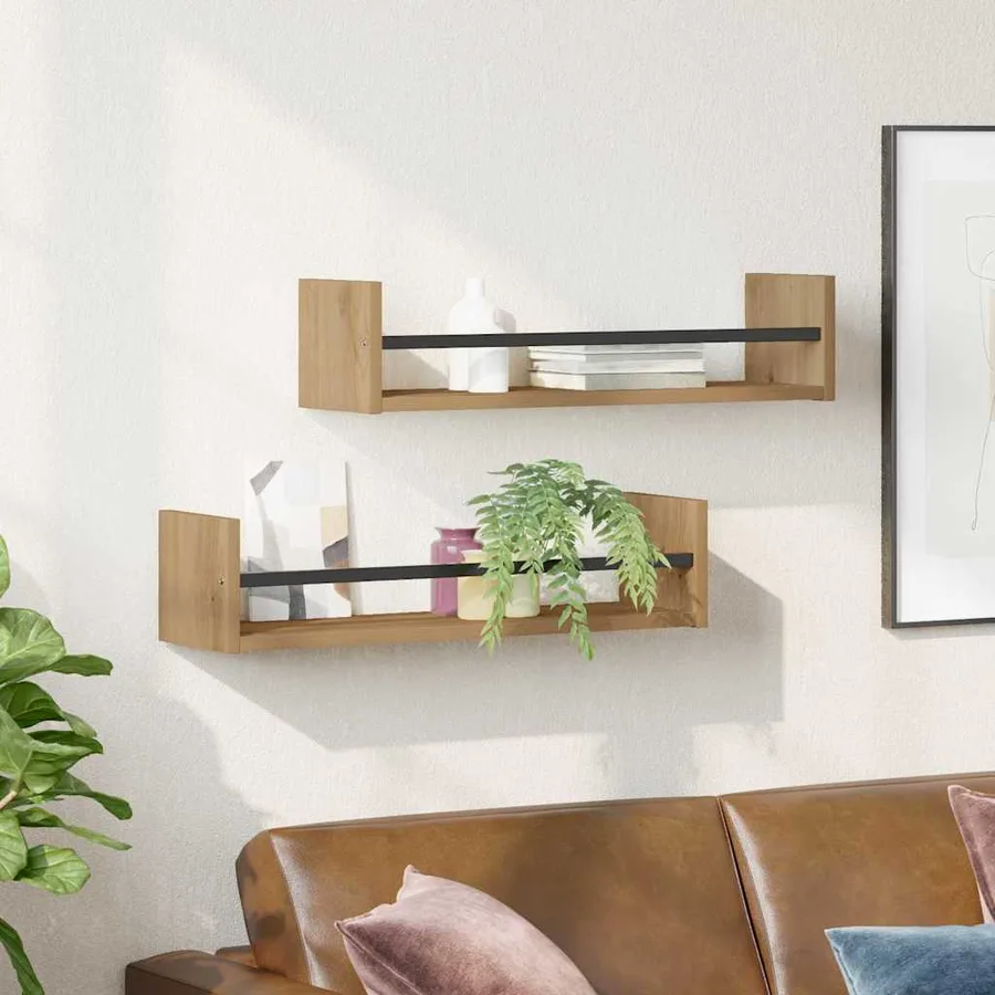 Étagère Murale Montage mural 2 pcs Chêne artisanal - 4