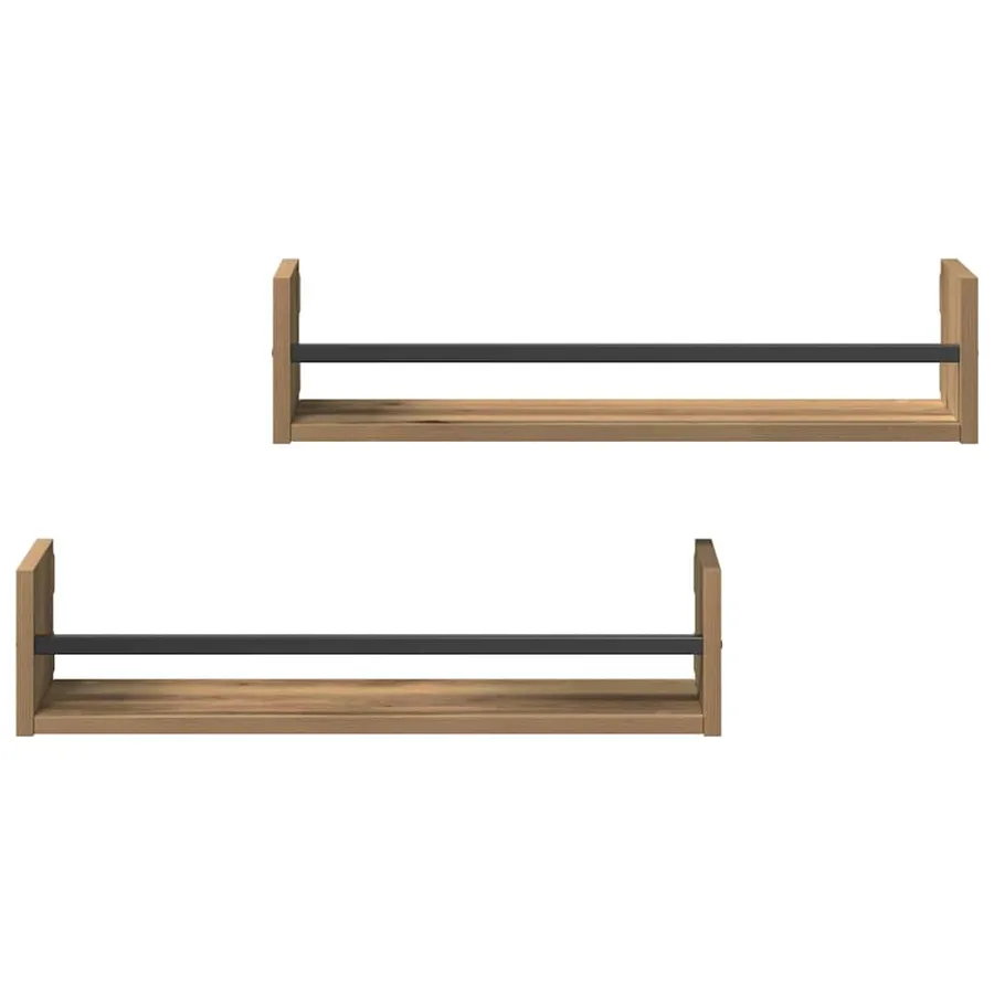 Étagère Murale Montage mural 2 pcs Chêne artisanal - 5
