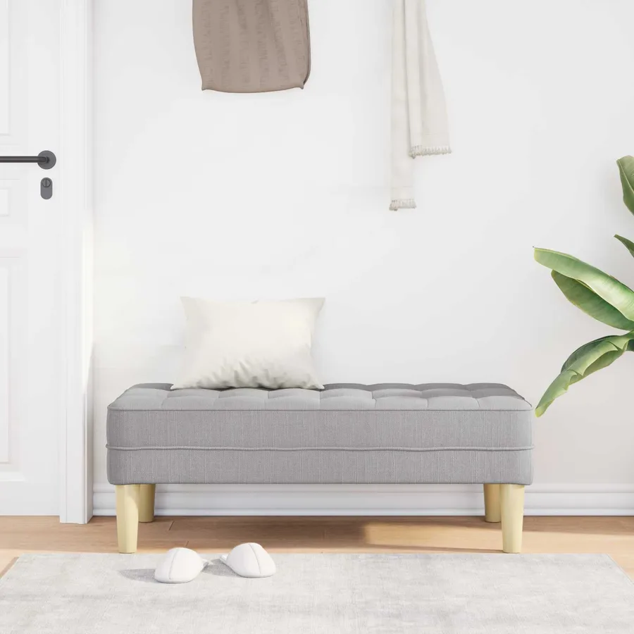 banc avec coussin Gris nuage 113 x 57 x 39 cm tissu - 3