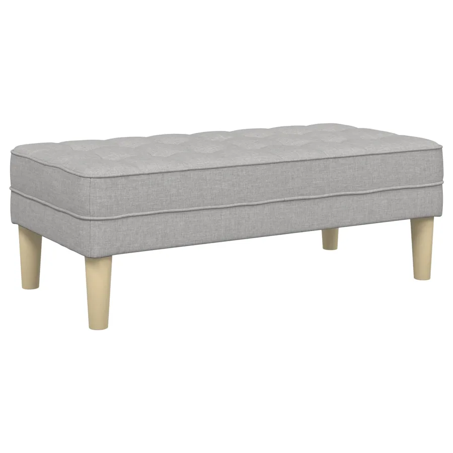 banc avec coussin Gris nuage 113 x 57 x 39 cm tissu - 6