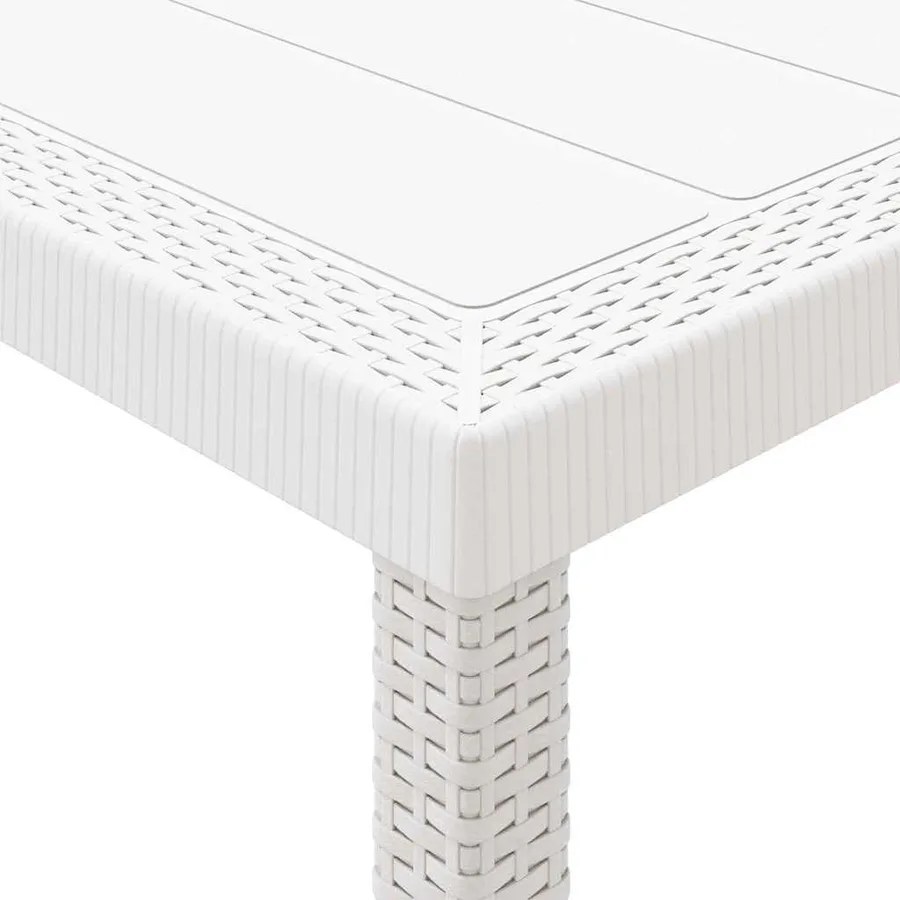 Ensemble de salle à manger pour jardin 9 pcs Blanc - 7