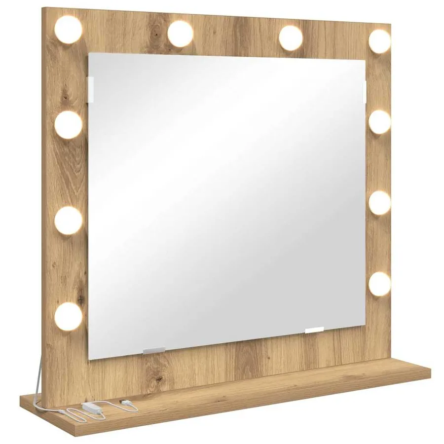 Miroir de vanité Chêne artisanal 60 x 55 x 18 cm Rectangulaire - 2