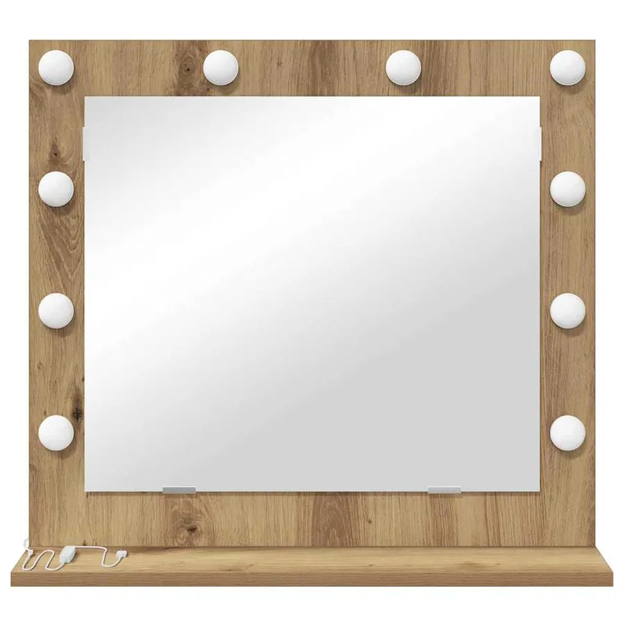 Miroir de vanité Chêne artisanal 60 x 55 x 18 cm Rectangulaire - 4
