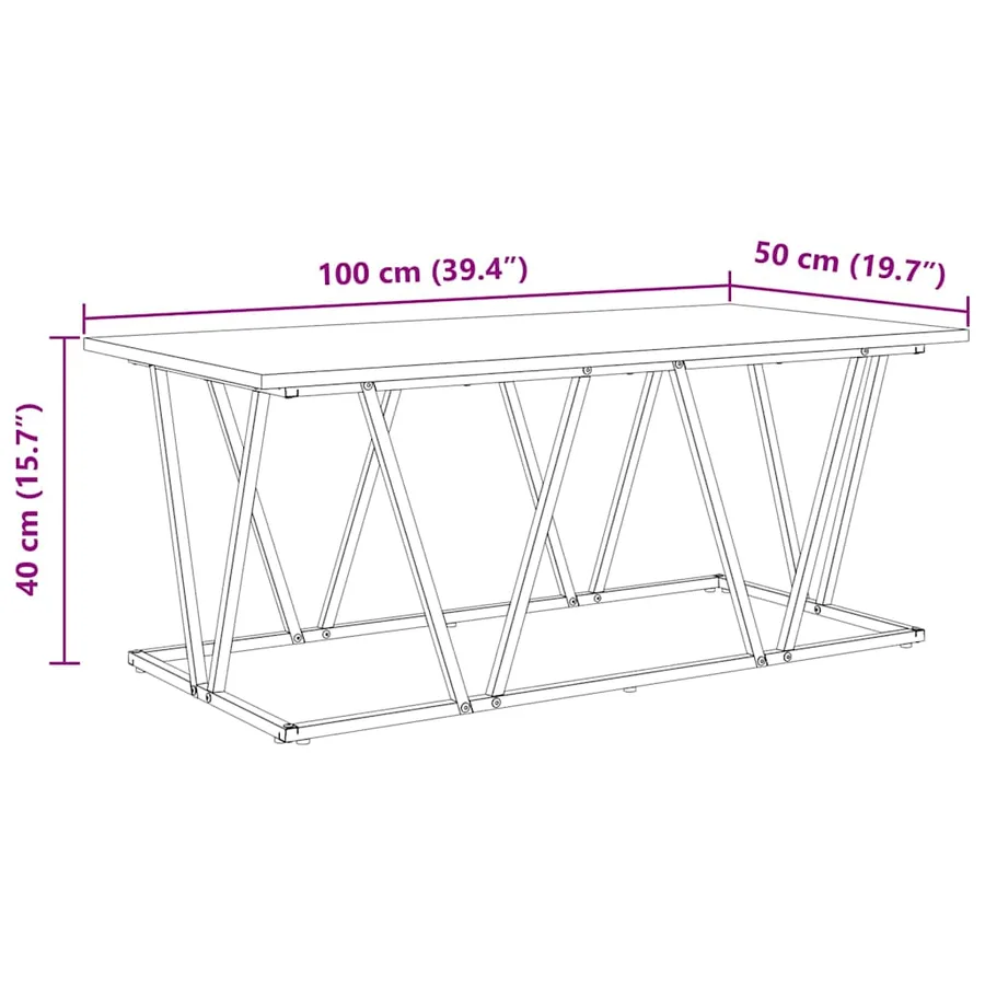 Table basse Chêne artisanal 100 x 50 x 40 cm - 12