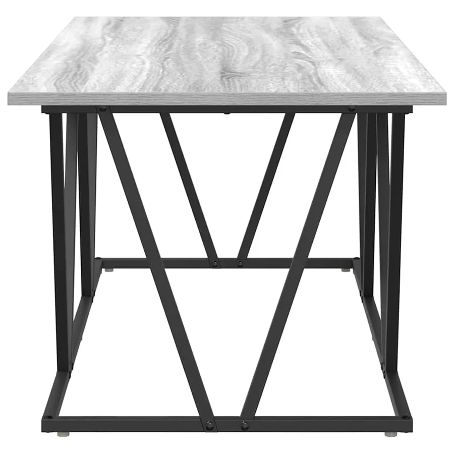 Table basse Gris 100 x 50 x 40 cm Bois d'ingénierie et métal - 6