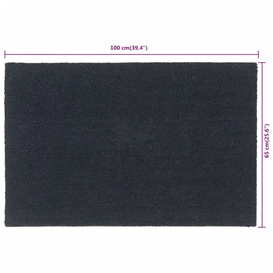 Tapis de porte gris foncé 65x100 cm fibre de coco touffeté - 6