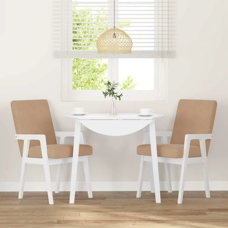Chaises de salle à manger avec coussins (2 pcs) bois massif blanc caoutchouc - 3