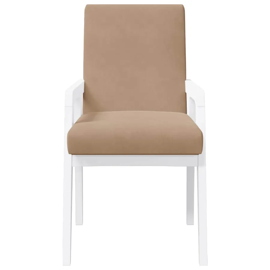 Chaises de salle à manger avec coussins (2 pcs) bois massif blanc caoutchouc - 5