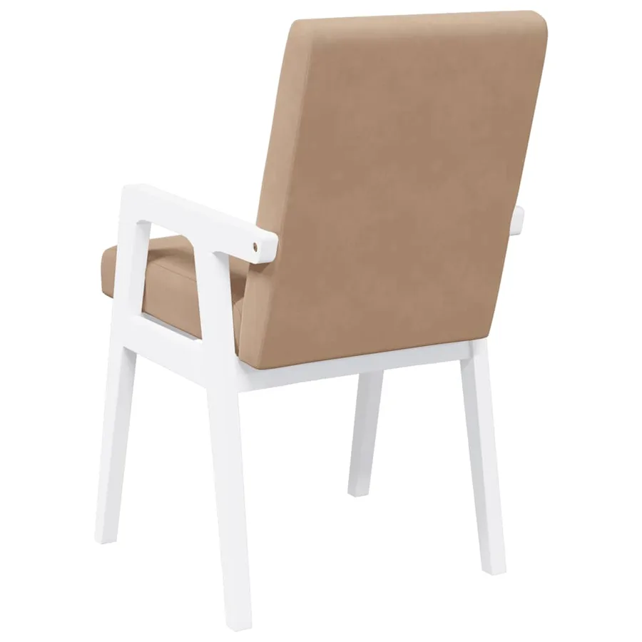 Chaises de salle à manger avec coussins (2 pcs) bois massif blanc caoutchouc - 7