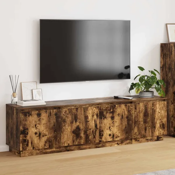 Meuble TV Chêne fumé 180 x 38 x 49 cm Bois d'ingénierie